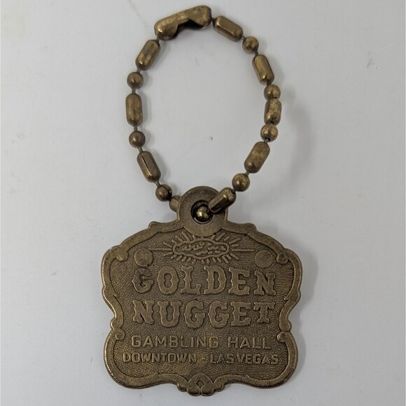 Vtg Golden Nugget Key Chain Gambling Hall Downtown Las Vegas Mt Vernon NY Metal - Picture 2 of 4